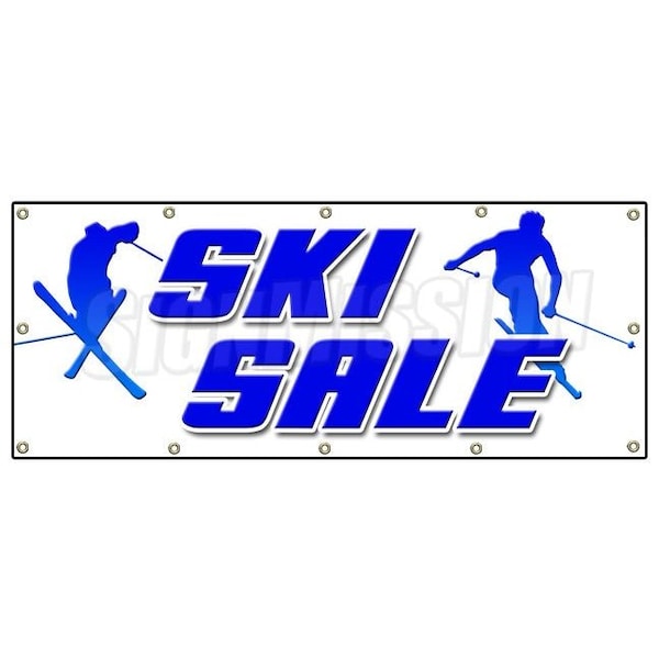 Signmission SKI SALE BANNER SIGN snow winter boots clothes poles name brand skier B-120 Ski Sale - main
